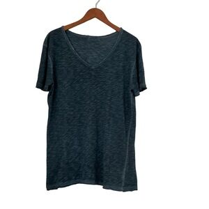 Y Two Jeans Men’s T- Shirt  XXL  Blue V Neck 100% Cotton Lagenlook Casual Tee